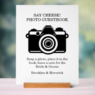 Panneau En Acrylique Livre d'or de mariage Photomaton