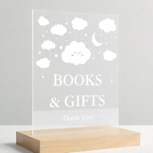 Panneau En Acrylique Livres et cadeaux de Baby shower Cloud (Créateur téléchargé)