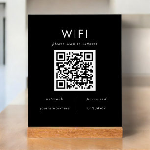 Panneau En Acrylique Location de Wifi Plaque Wifi avec code QR