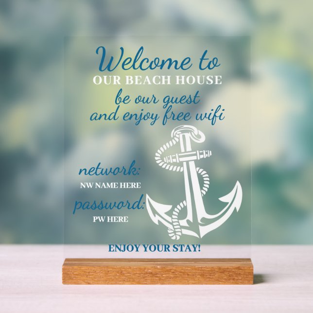 Panneau En Acrylique Locations de maisons de plage personnalisées Accue (Neutre)