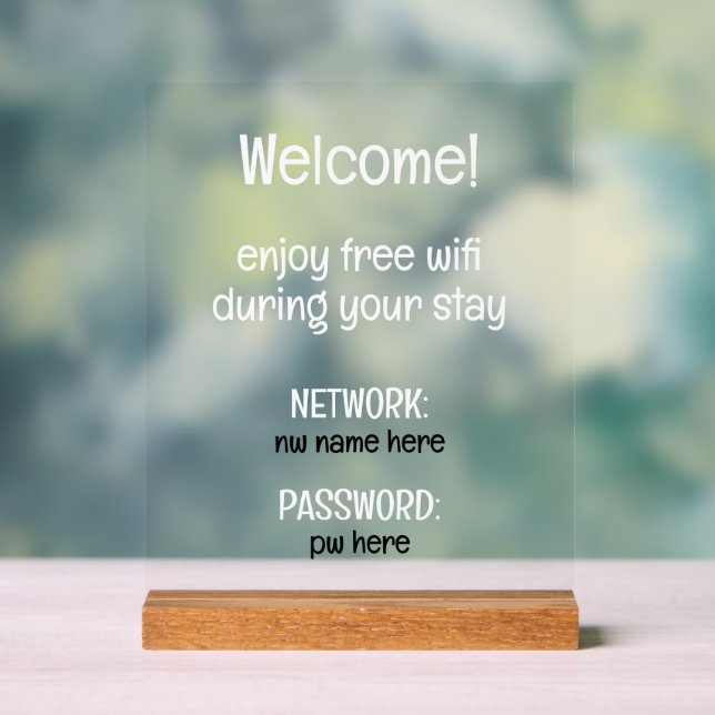 Panneau En Acrylique Locations de vacances sur mesure Accueil Instructi (Neutre)