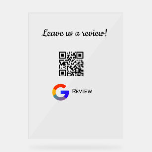 Panneau En Acrylique logo de l'entreprise de révision Google Scan QR re