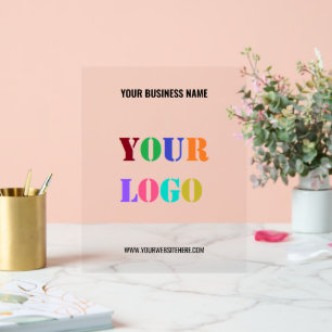 Panneau En Acrylique Logo de l'entreprise personnalisée et signature ac