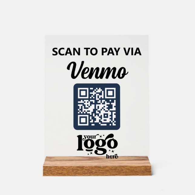 Panneau En Acrylique Logo de l'entreprise professionnelle QR Code Entre (Recto)