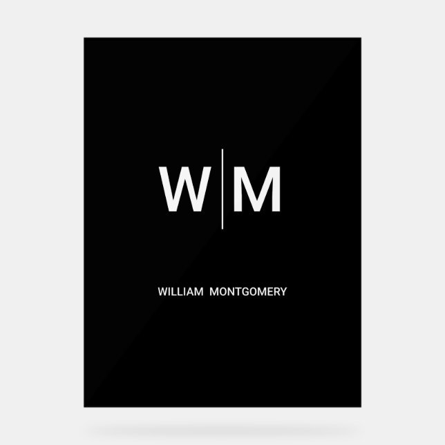 Panneau En Acrylique Logo de marque noire | Entreprise (Recto)