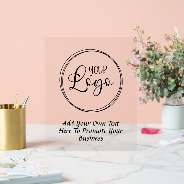 Panneau En Acrylique Logo de texte promo noir (Mariage)