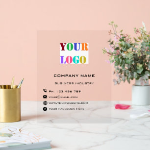 Panneau En Acrylique Logo de votre entreprise et signature acrylique pe