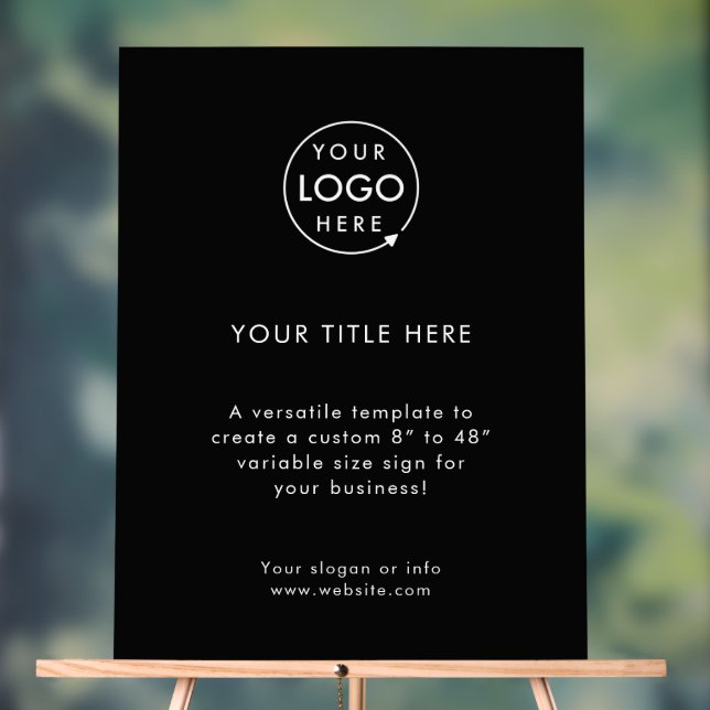 Panneau En Acrylique Logo d'entreprise | Black Promotional Professional (Neutre)
