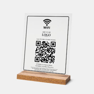 Panneau En Acrylique Logo d'entreprise Code Qr Office Internet Scan Con