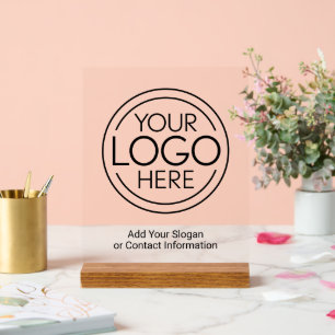 Panneau En Acrylique Logo Office Business de base avec informations de