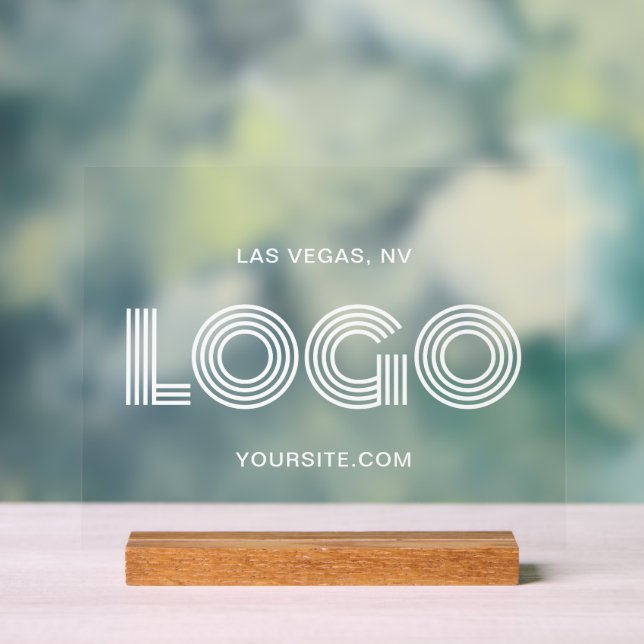 Panneau En Acrylique Logo rectangulaire moderne blanc (Neutre)