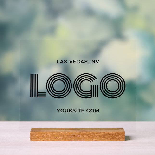 Panneau En Acrylique Logo rectangulaire moderne noir (Neutre)