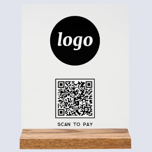 Panneau En Acrylique Logo simple numérisation de code QR pour Pay Busin