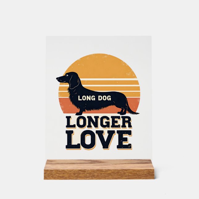 Panneau En Acrylique Long Chien Amour Plus Long Vintage Dachshund Couch (Recto)