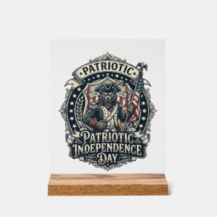 Panneau En Acrylique Loup-garou patriotique Patriote Horreur Monstre Pa