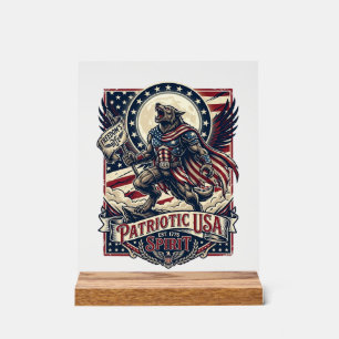 Panneau En Acrylique Loup-garou patriotique Patriote Horreur Monstre Pa