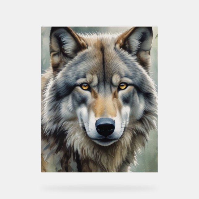 Panneau En Acrylique Loup solitaire Motivation Art Inspirationnel (Recto)