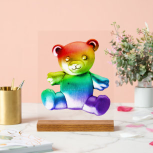 Panneau En Acrylique L'ours en peluche en métal brossé SlipperyJoe's dé