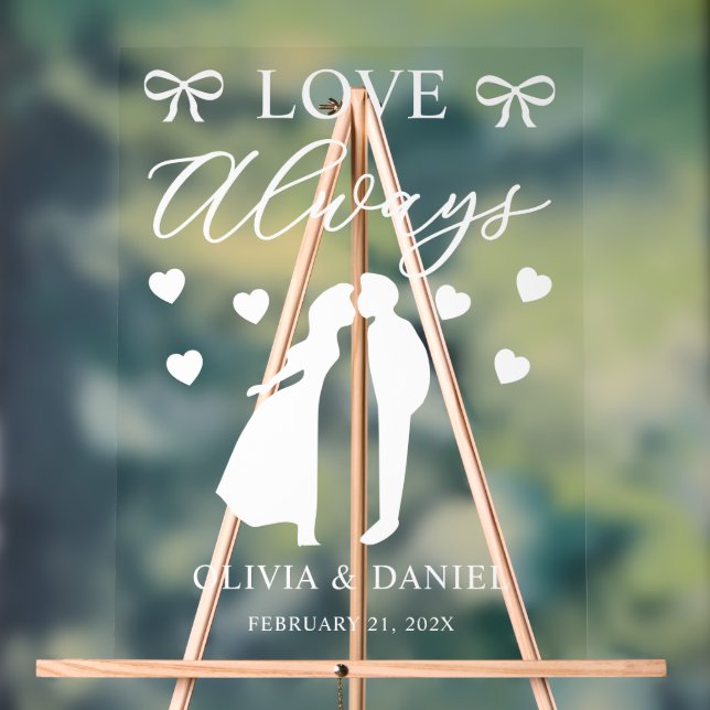 Panneau En Acrylique Love Always Custom Wedding (Neutre)