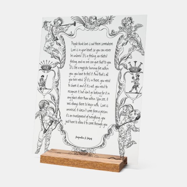 Panneau En Acrylique Love Expression Line Art Victorian Simple (Angle)