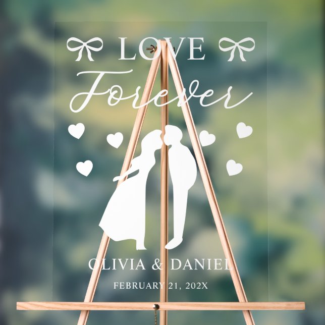 Panneau En Acrylique Love & Forever Personalized Wedding (Neutre)
