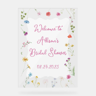 Panneau En Acrylique Love in Blue Bridal Shower Sign