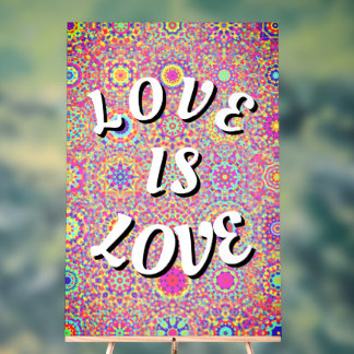 Panneau En Acrylique Love Is Love Pride Support Téléphone