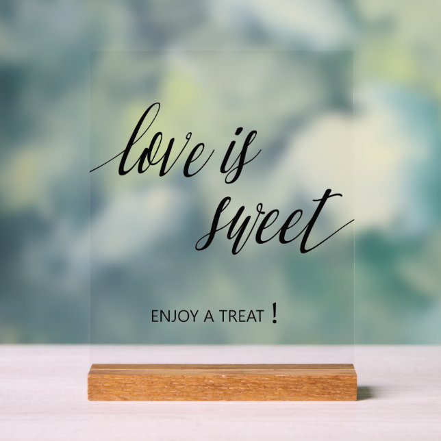 Panneau En Acrylique Love is sweet Wedding (Neutre)