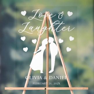 Panneau En Acrylique Love & Laughter Personalized Wedding Reception