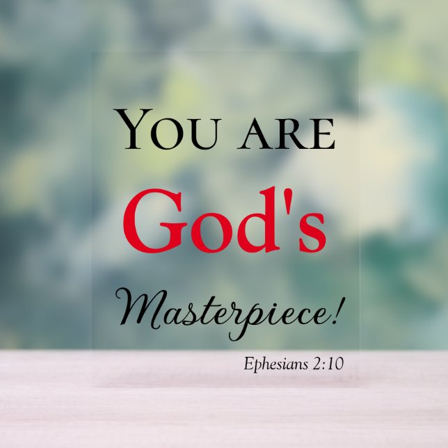 Panneau En Acrylique Lovely You are God's Masterpiece Scripture (Neutre)
