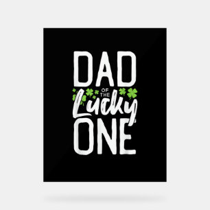 Panneau En Acrylique Lucky One First Birthday Papa Famille St. Patrick'