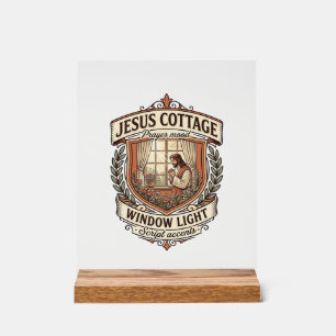 Panneau En Acrylique Lumière de fenêtre de cottage Jésus Cottage Jésus