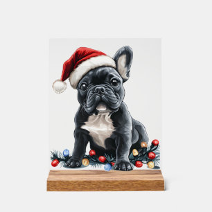 Panneau En Acrylique Lumières de Noël Bouledogue Français Cadeaux Chien
