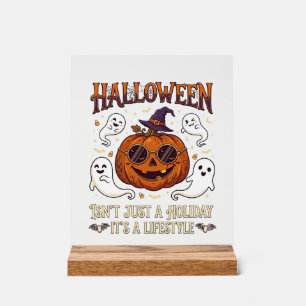 Panneau En Acrylique Lunettes de soleil citrouille mode Halloween Chape