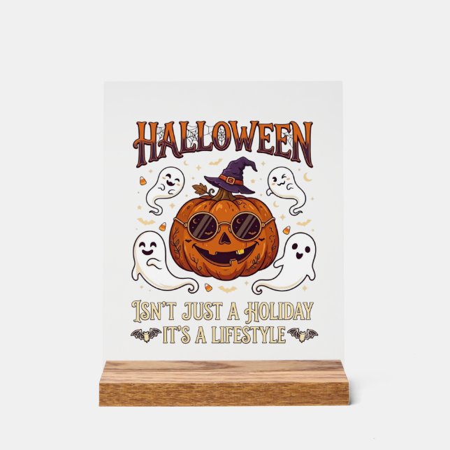 Panneau En Acrylique Lunettes de soleil citrouille mode Halloween Chape (Recto)