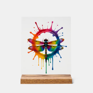 Panneau En Acrylique Lunettes de soleil Cool Graphic Tie Dye Libellule
