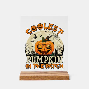 Panneau En Acrylique Lunettes de soleil Coolest Pumpkin Patch Chapeau d