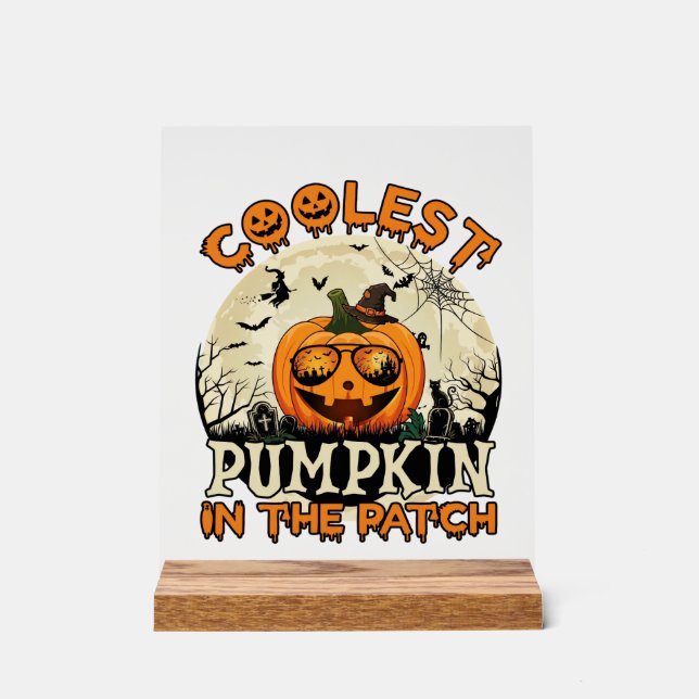Panneau En Acrylique Lunettes de soleil Coolest Pumpkin Patch Chapeau d (Recto)