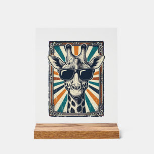 Panneau En Acrylique Lunettes de soleil girafe vintage