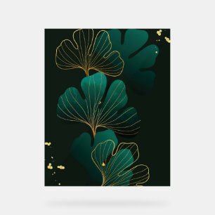 Panneau En Acrylique Luxe or tropical feuille