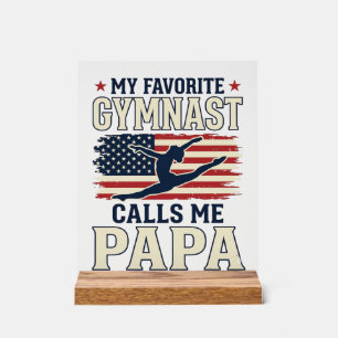 Panneau En Acrylique Ma gymnaste préférée m'appelle Papa Patriotique Vi