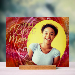 Panneau En Acrylique Ma meilleure photo de maman scintillante