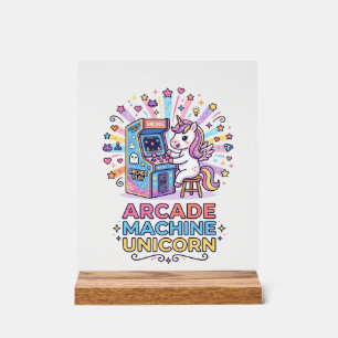 Panneau En Acrylique Machine de jeux vidéo licorne Art POD prêt à impri