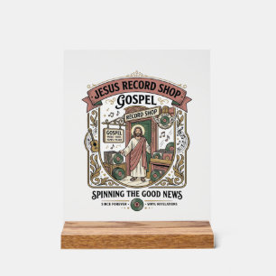 Panneau En Acrylique Magasin de disques Jésus Évangile Magasin de disqu