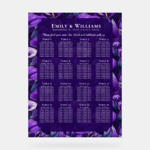 Panneau En Acrylique Magnifiques lys calla violets mariage fantaisie bo
