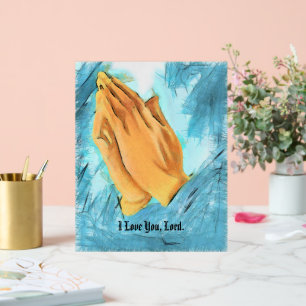 Panneau En Acrylique Mains en prière, Je t'aime, Seigneur,