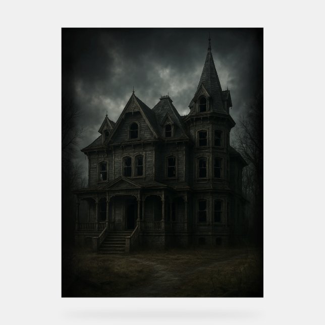 Panneau En Acrylique Maison déplaisante hantée (Recto)