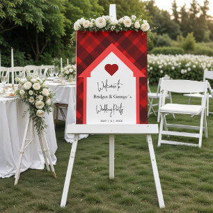 Panneau En Acrylique maison givré & plaid écossais mariage bienvenue