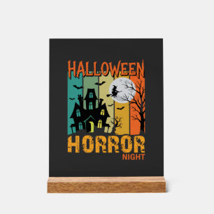 Panneau En Acrylique Maison hantée de la nuit d'horreur d'Halloween Vec