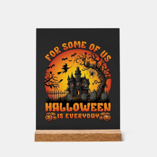 Panneau En Acrylique Maison Hantée Tous Les Jours Halloween Sorcière Lu